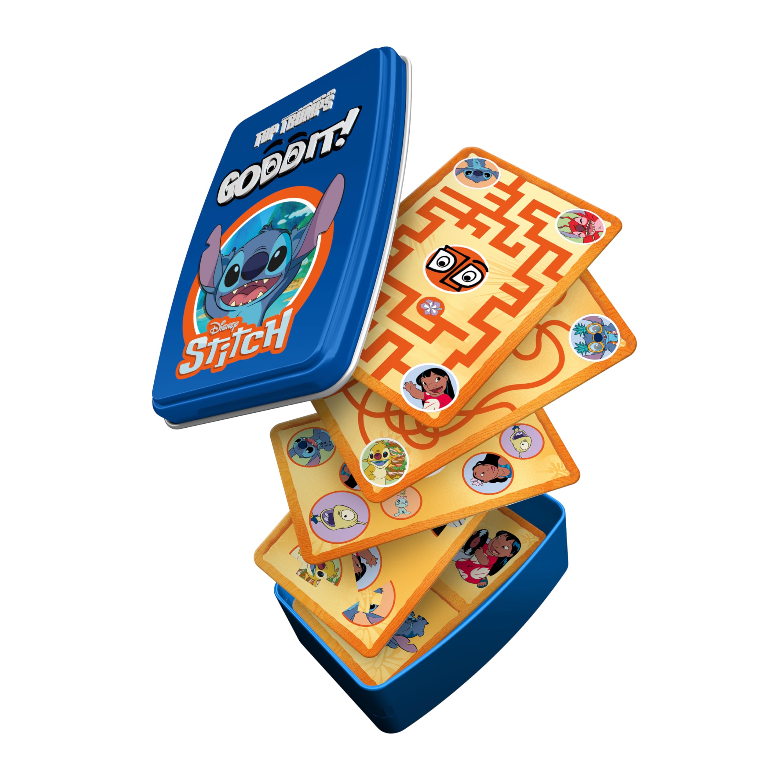 Top Trumps Stitch Goddit! Card Game – 5 Puzzle Games, 55 Cards, Travel Tin