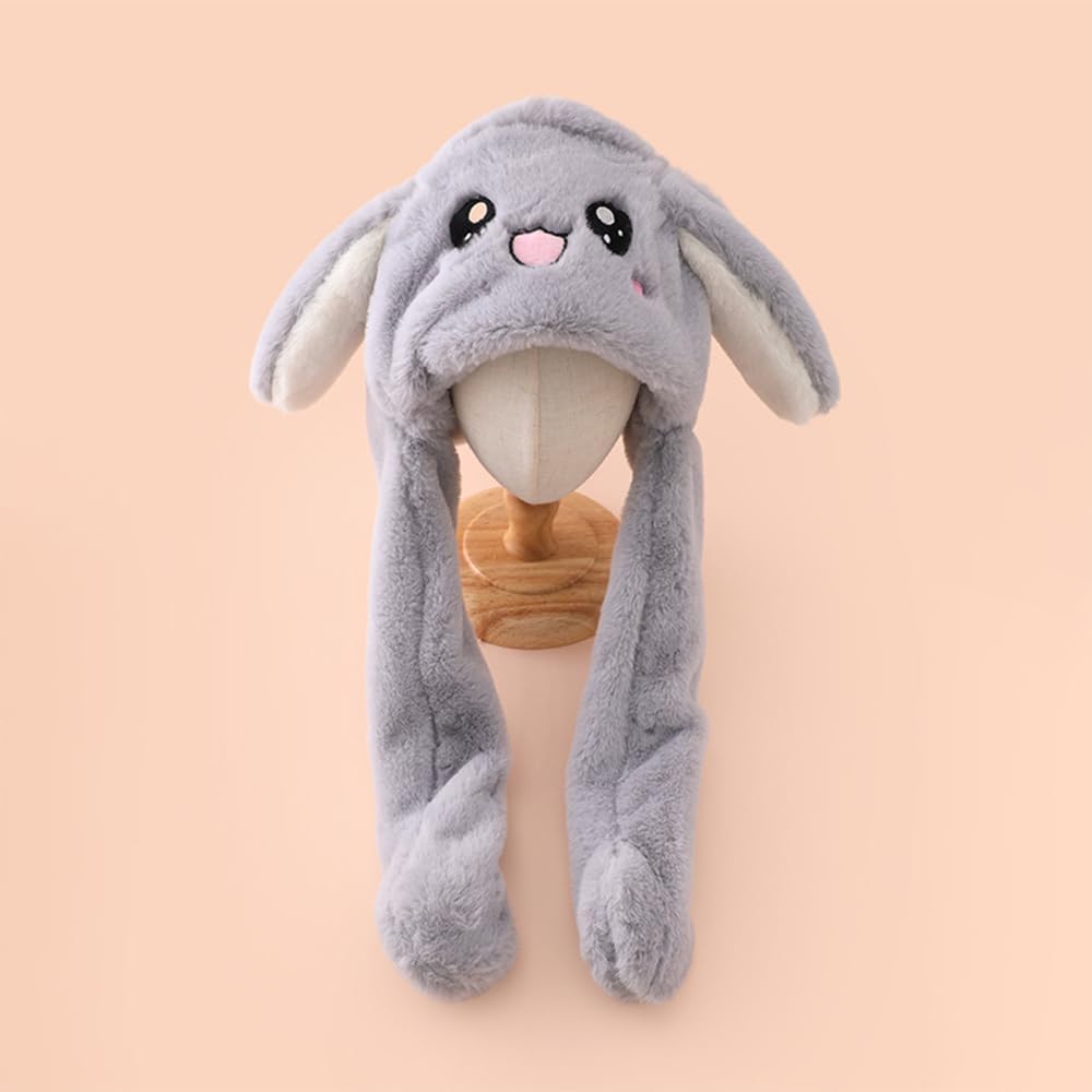 Topwon Plush Bunny Hat - Cute Animal Earflap Cap for Fun Dress-Up and Parties