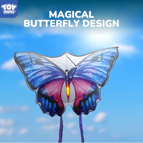 TOY Life 48.4-Inch Giant Butterfly Kite – Easy to Fly for Kids & Adults with 328ft String, Beach Toy Outdoor Fun