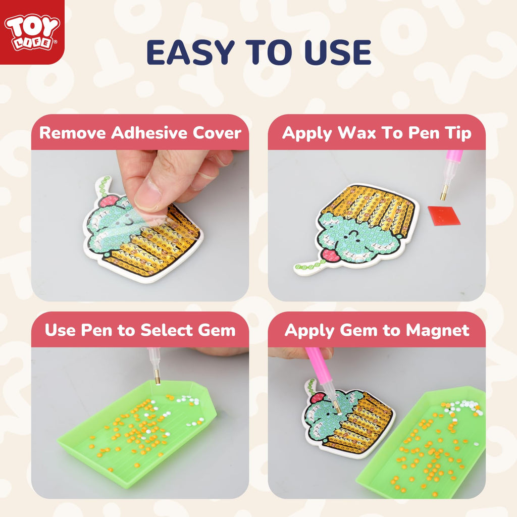 TOY Life Diamond Painting Stickers for Kids – 26 Pack Unicorn Gem Art Crafts for Girls Ages 3-12