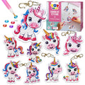 TOY Life Unicorn Diamond Art Kits for Kids - 9 Keychain Gems Craft Set for Ages 4-12