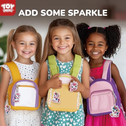 TOY Life Unicorn Diamond Art Kits for Kids - 9 Keychain Gems Craft Set for Ages 4-12