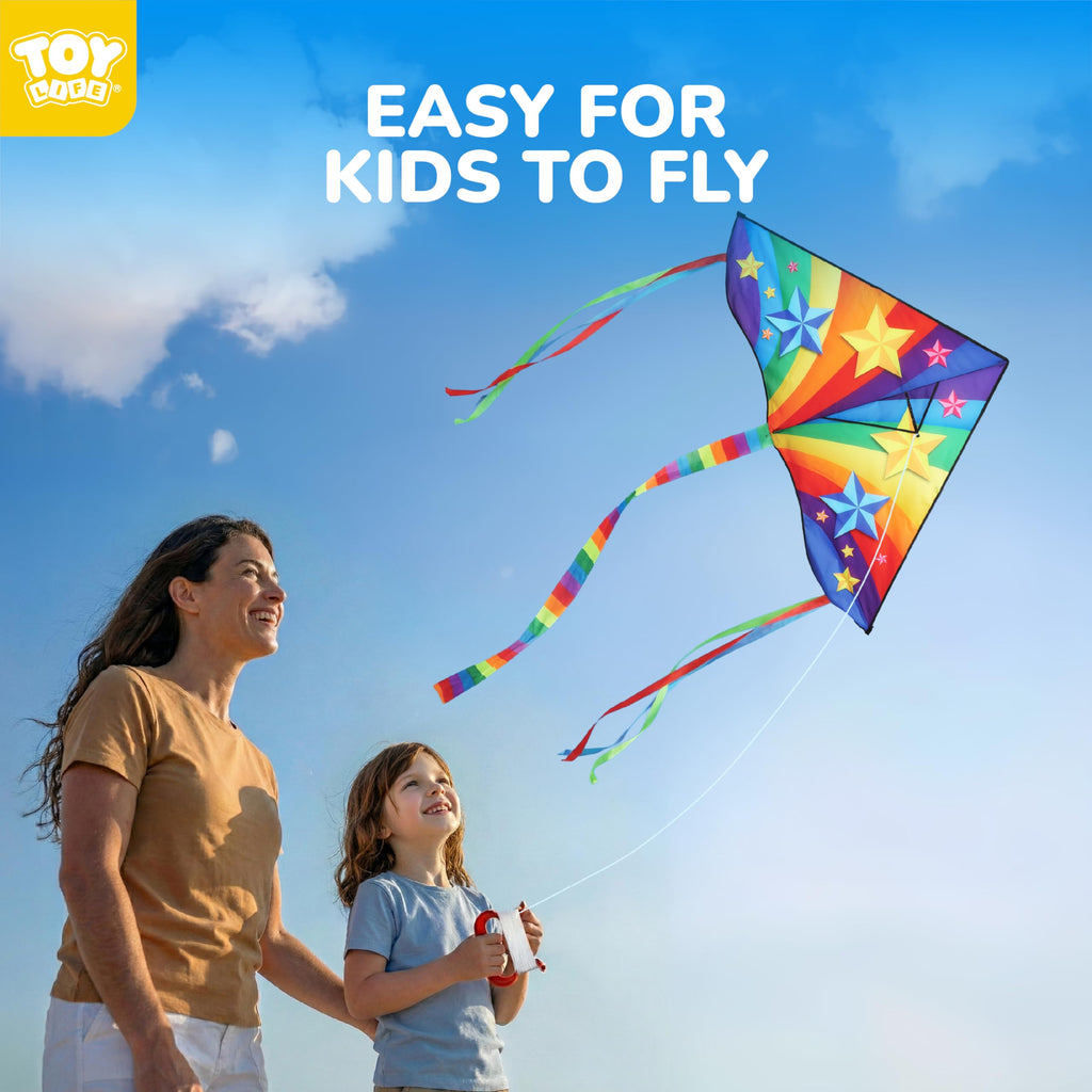 TOY Life Unicorn Kite for Kids – Large Rainbow Kite with 50M String, Easy to Fly for Ages 4-12