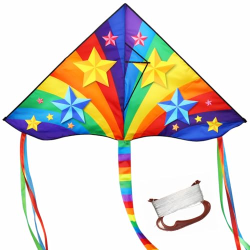 TOY Life Unicorn Kite for Kids – Large Rainbow Kite with 50M String, Easy to Fly for Ages 4-12