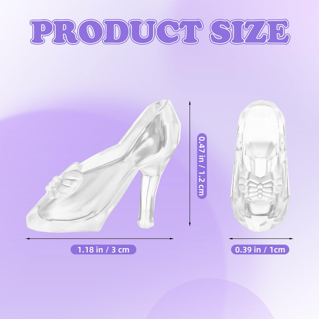 TOYANDONA 30 Pairs Clear Plastic Doll Shoes – Mini High Heels for Dress-Up and Dollhouse Play