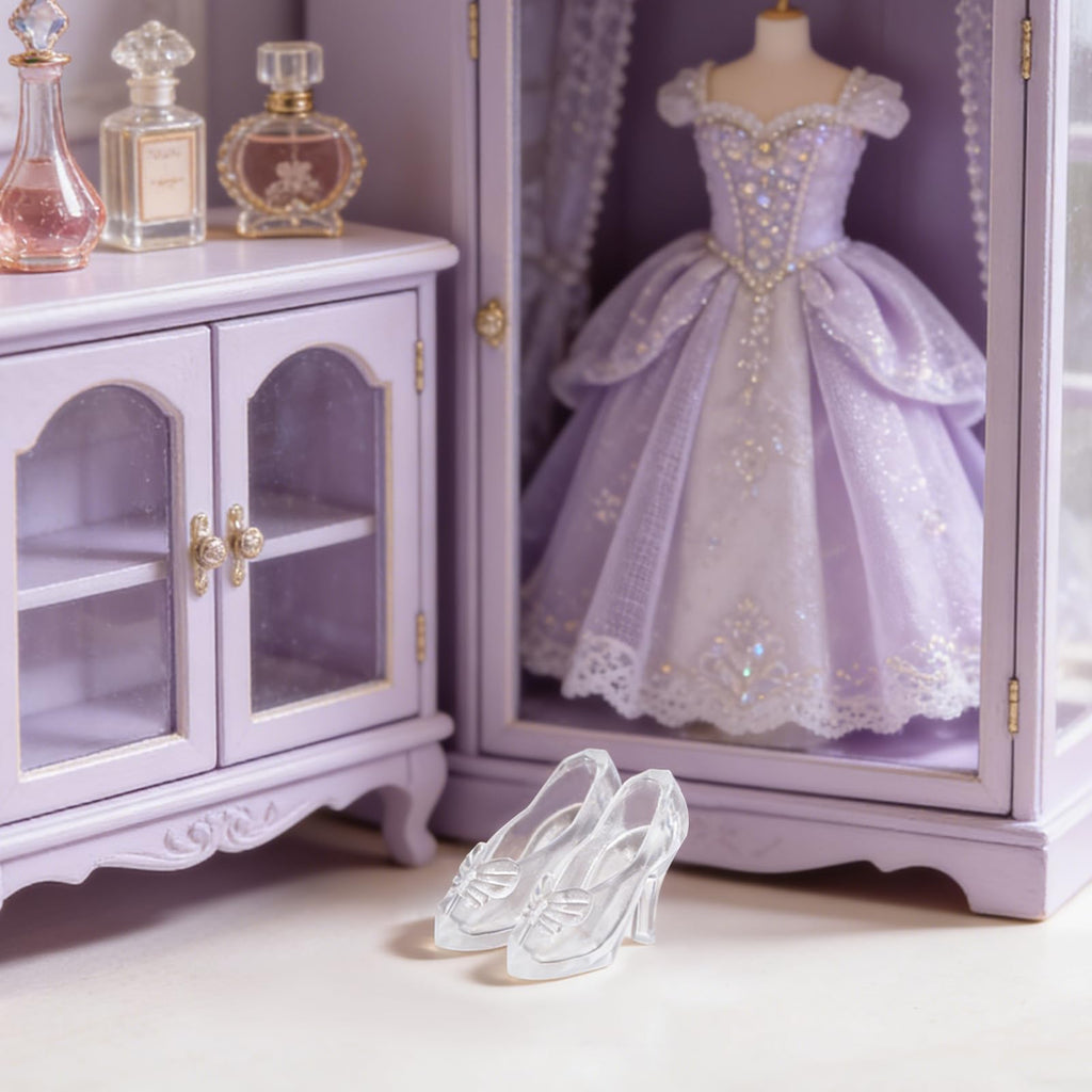 TOYANDONA 30 Pairs Clear Plastic Doll Shoes – Mini High Heels for Dress-Up and Dollhouse Play