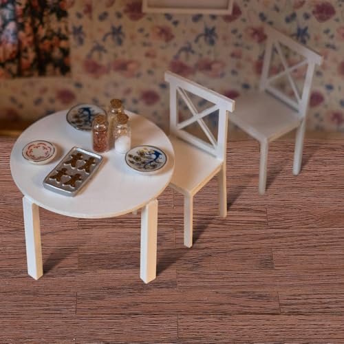TOYANDONA 40-Piece Self-Adhesive Dollhouse Wood Flooring - Dark Brown Miniature Floorboards for DIY Dollhouse Décor