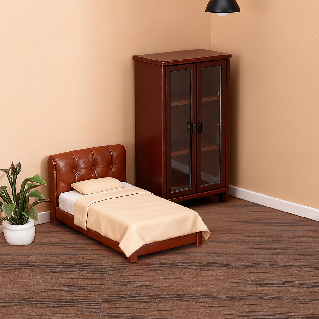 TOYANDONA 40-Piece Self-Adhesive Dollhouse Wood Flooring - Dark Brown Miniature Floorboards for DIY Dollhouse Décor