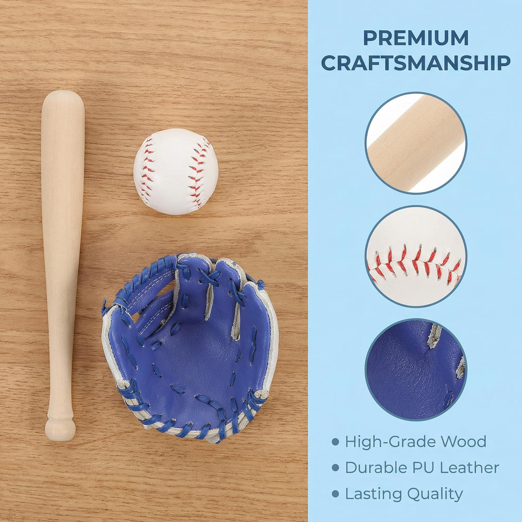 TOYANDONA Mini Baseball Bat and Gloves Kit – 1:12 Scale Cake Topper & Dollhouse Decor