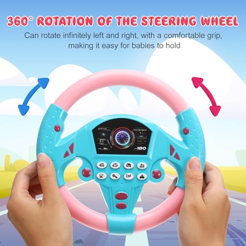 TOYANDONA Toddler Steering Wheel Toy – Simulated Driving with Lights and Sounds for Ages 4-6