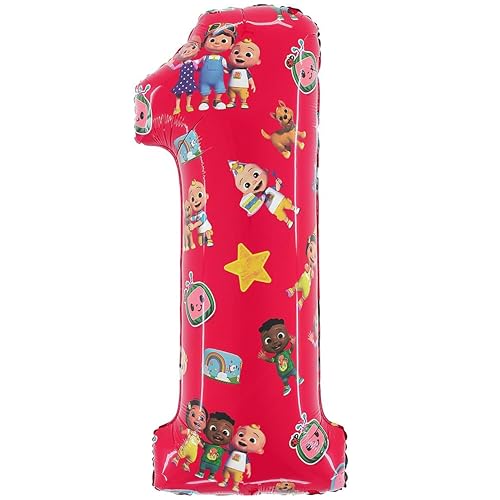 Toyland 27-Inch Cocomelon Number Foil Balloon - Kids Party Decoration - Numbers 1 & 2
