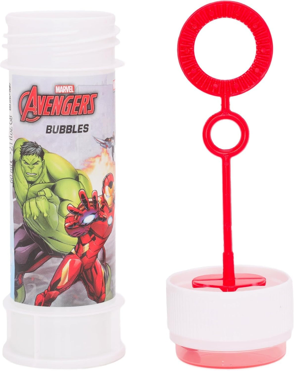 Toyland Avengers Bubble Tubs (Pack of 12) – 2 fl oz Each, Hypoallergenic Solution, Maze Lid & Dual-Hole Wand