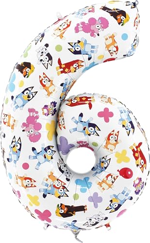 Toyland Bluey & Bingo Number Foil Balloon 26 Inch - Kids Party Decoration (Numbers 1-6)