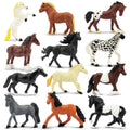 Toymany 12 Mini Horse Figurines Set – Small Plastic Pony Toys for Cake Toppers, Party Favors, and Educational Play