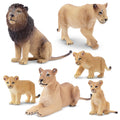 Toymany 6-Piece Lion Family Figurines – Realistic Safari Animals Set with Lion, Lionesses, and Cubs