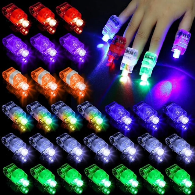 Toyoget 40 LED Finger Lights, 4 Colors, Battery-Powered Party Favors for Raves & Concerts