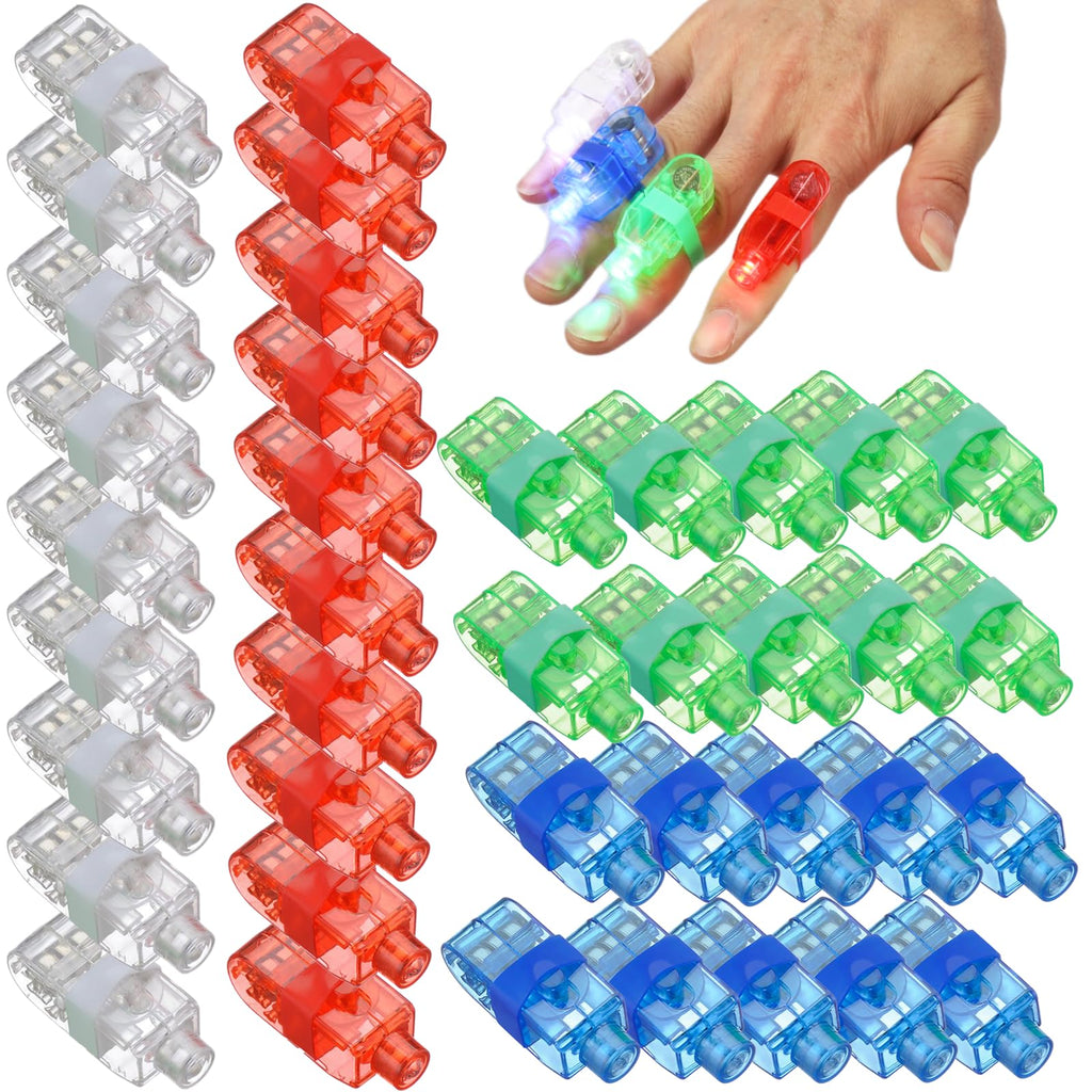 Toyoget 40 LED Finger Lights, 4 Colors, Battery-Powered Party Favors for Raves & Concerts