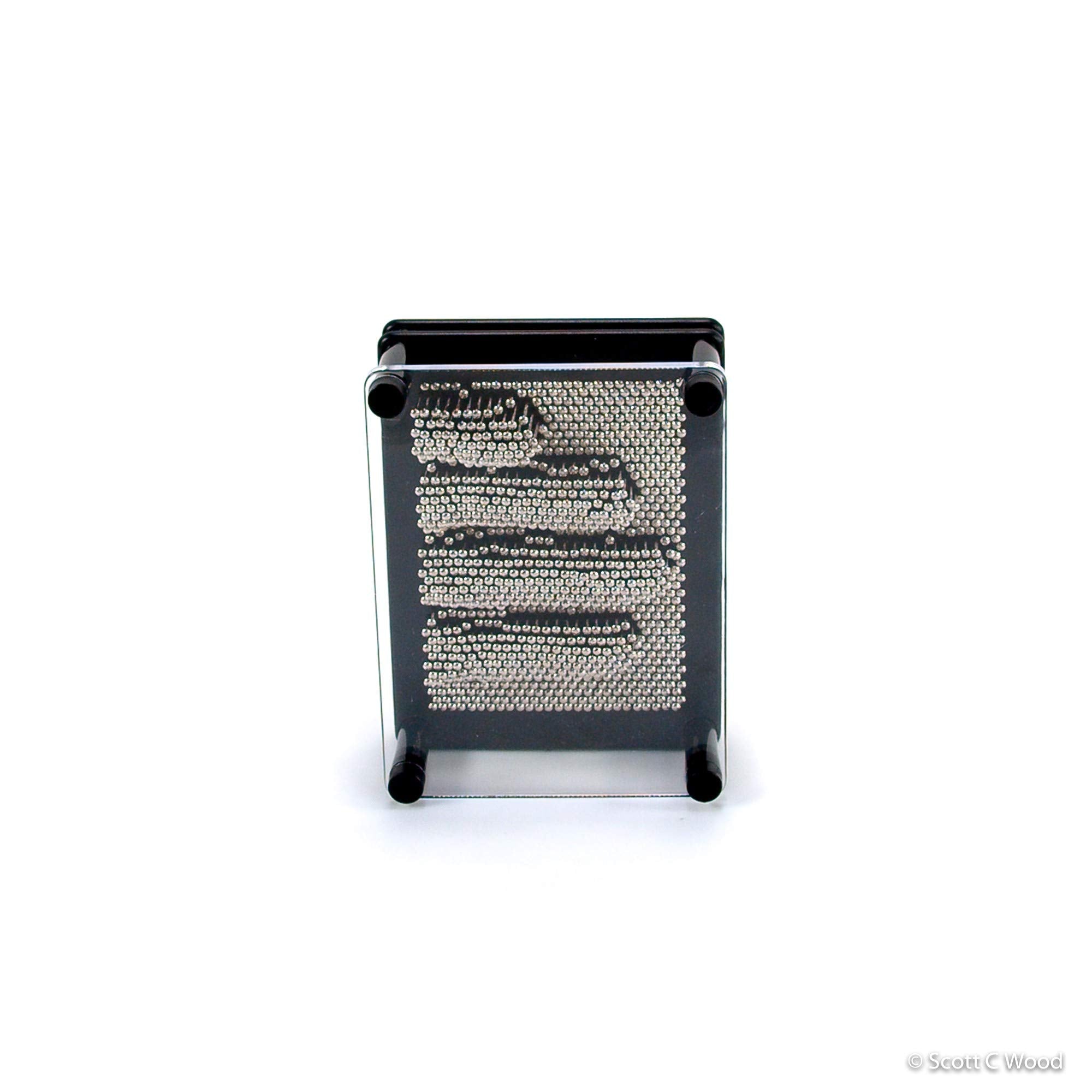 Toysmith Pin Art – 3D Fidget Desk Toy, Black Frame, 3.75 x 5 Inches