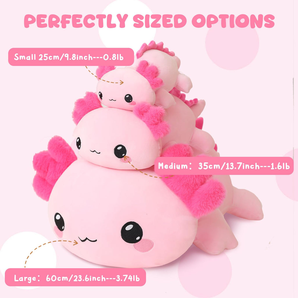 TOYSYM Weighted Axolotl Stuffed Animal – Soft Plush Toy with Weighted Beads, Cute Pillow for Kids and Adults