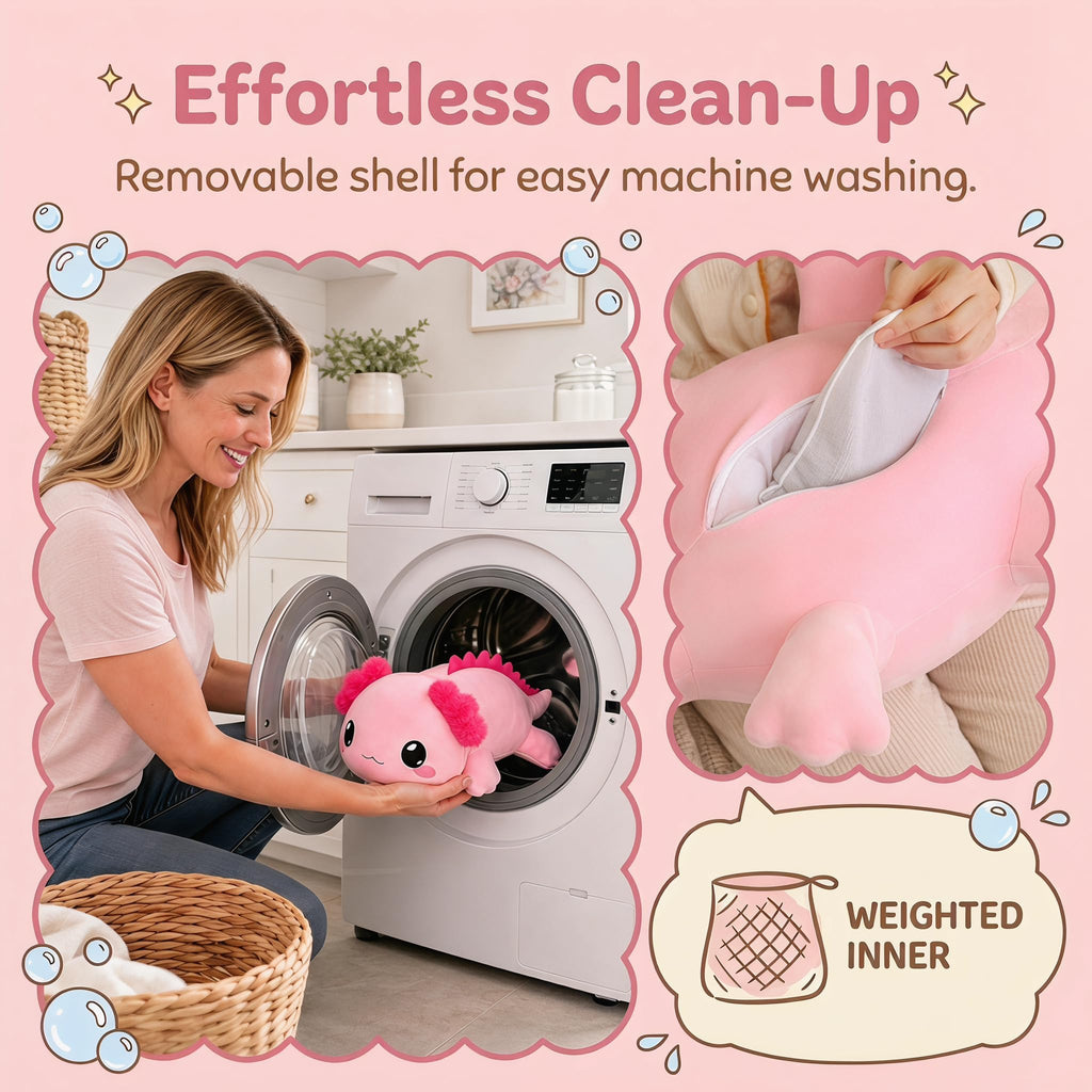 TOYSYM Weighted Axolotl Stuffed Animal – Soft Plush Toy with Weighted Beads, Cute Pillow for Kids and Adults