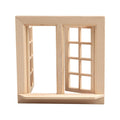 Toyvian 1:12 Scale Miniature Wooden Dollhouse Window – Openable Frame for DIY Room Decoration
