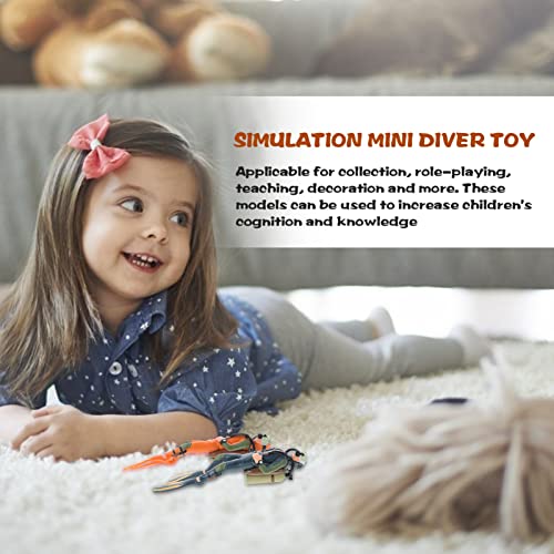 Toyvian 2-Pack Scuba Diver Toy with Hose – Mini Diver Figures for Fish Tank Decorations