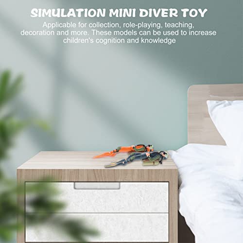Toyvian 2-Pack Scuba Diver Toy with Hose – Mini Diver Figures for Fish Tank Decorations