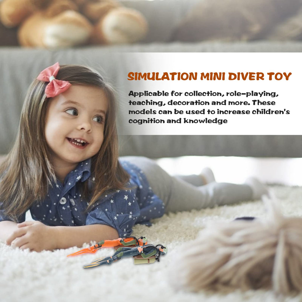 Toyvian 2-Pack Scuba Diver Toy with Hose – Mini Diver Figures for Fish Tank Decorations