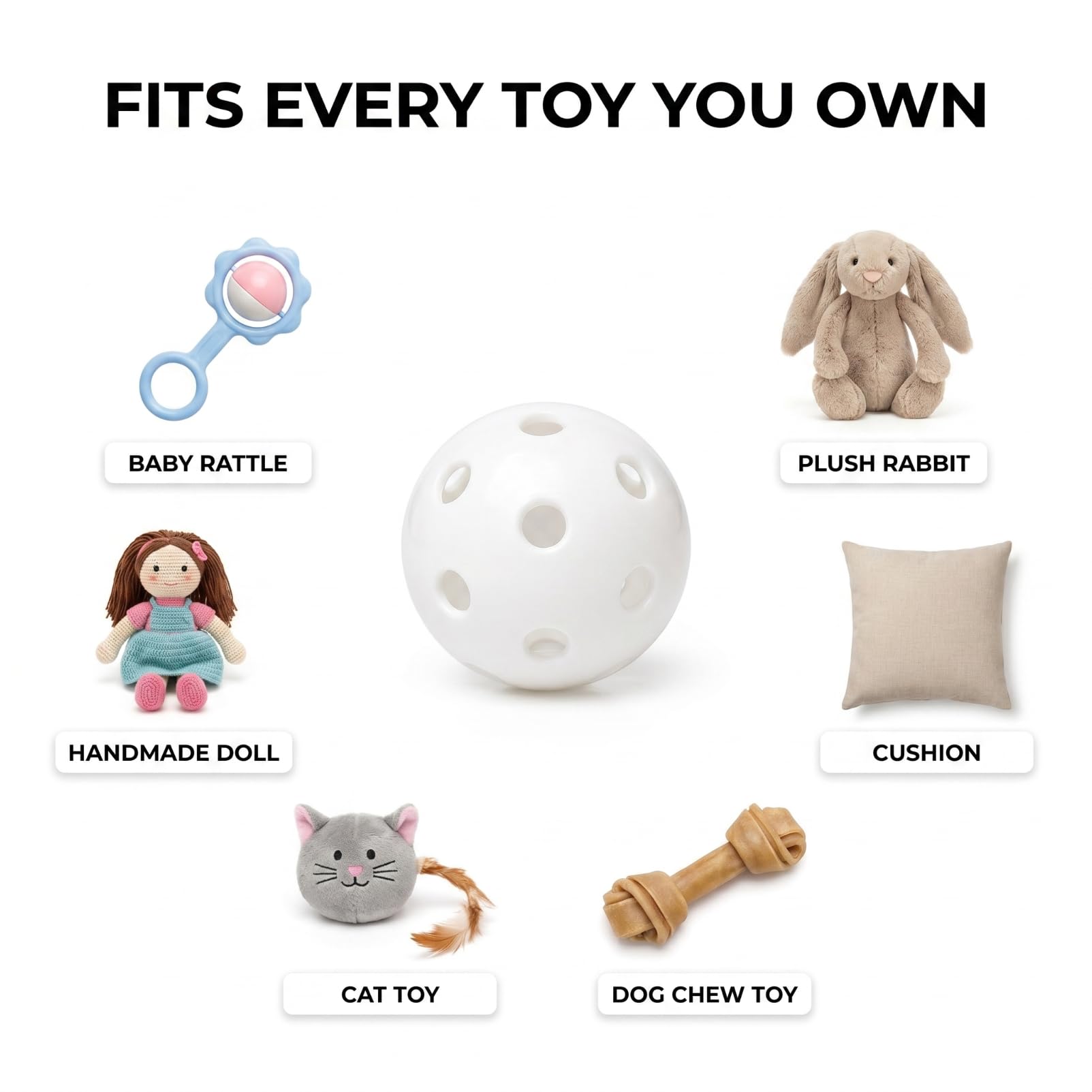 Toyvian 50-Pack Noise Maker Inserts – Replacement Sound Inserts for Baby Rattles, Plush Toys, Dolls, and Pillows