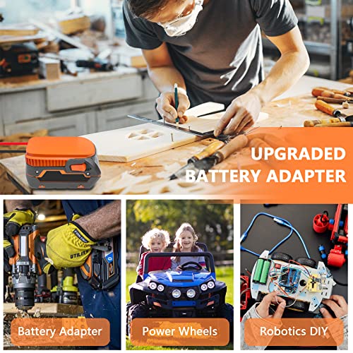 TPDL Power Wheel DIY Adapter for Ridgid AEG 18V Battery - 14AWG Wire with 30A Fuse & Terminals
