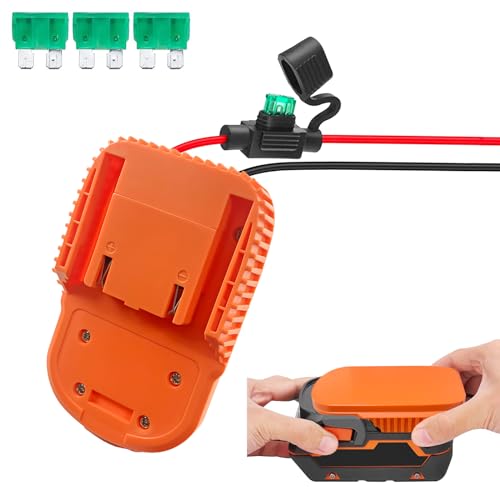 TPDL Power Wheel DIY Adapter for Ridgid AEG 18V Battery - 14AWG Wire with 30A Fuse & Terminals