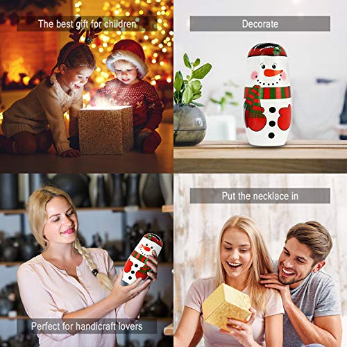 Tphon 5-Piece Handmade Wooden Nesting Dolls Set – Russian Matryoshka with Santa Snowman Animals for Kids