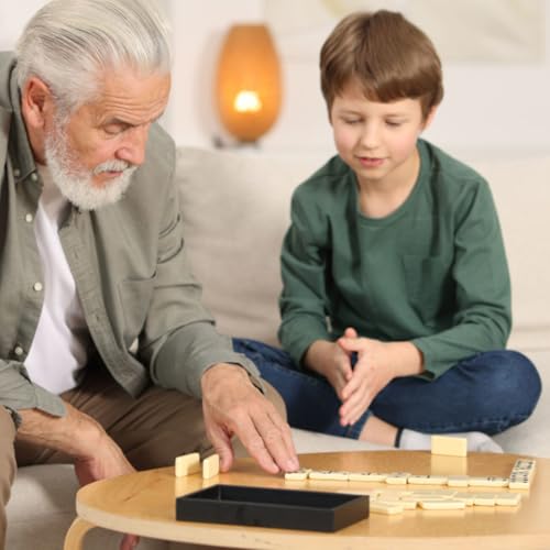 Trademark Games Double Nine Domino Set with Wooden Storage Case – 55 Premium Tiles for Family Game Night