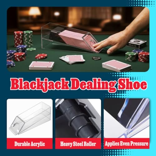 Trademark Poker 6 Deck Acrylic Blackjack Dealing Shoe with Steel Roller
