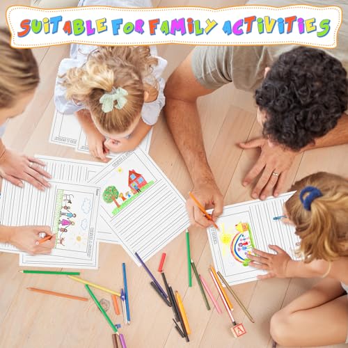 Trandraft 100 Sheets Story Writing Paper for Kids, 8.5x11 Half Drawing Half Lines Handwriting Practice, Preschool Kindergarten