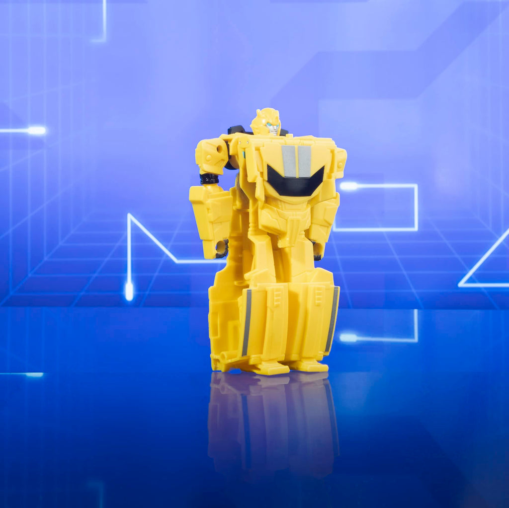 Transformers EarthSpark 1-Step Flip Changer Bumblebee 4-Inch Action Figure - Robot to Sports Car in One Flip
