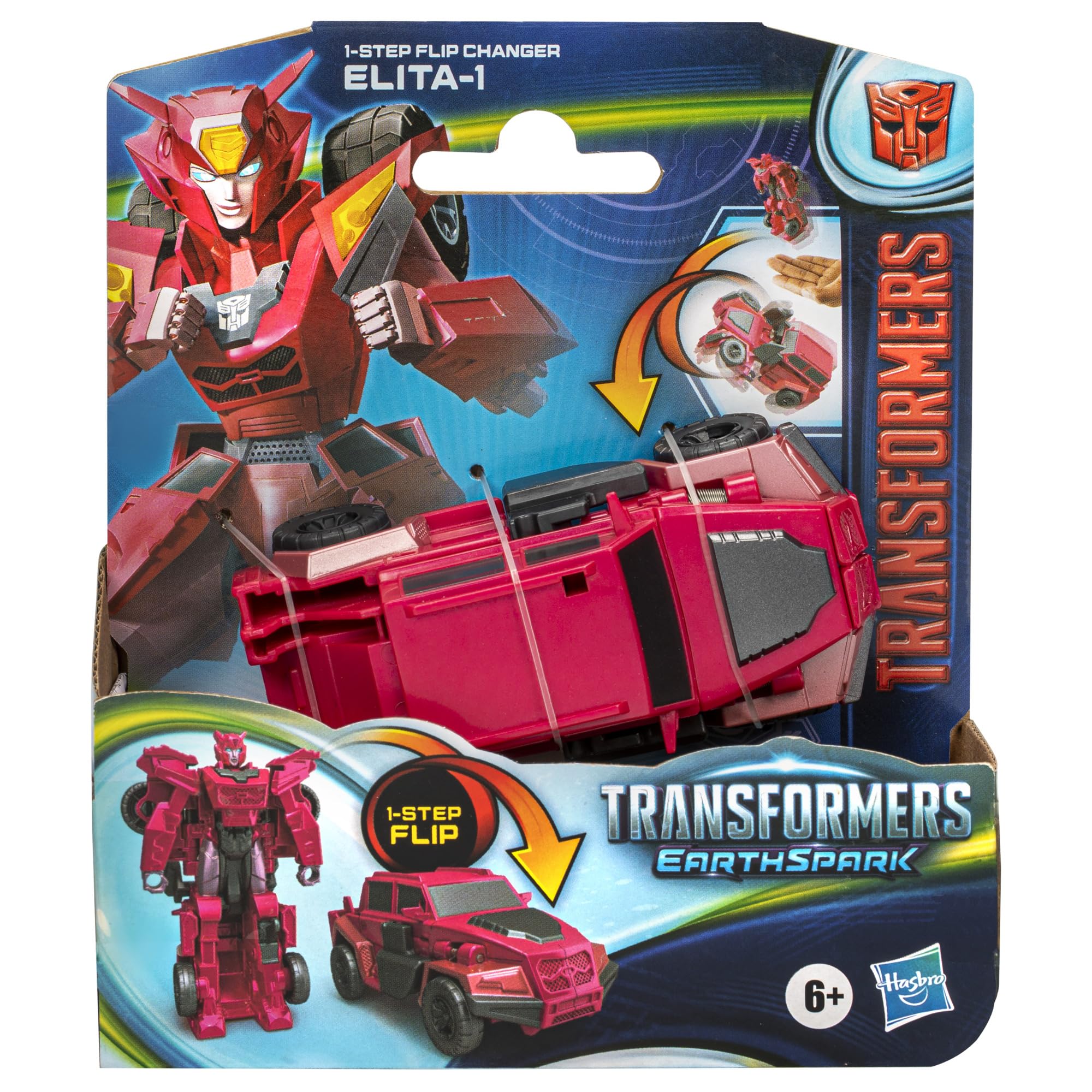 Transformers EarthSpark 1-Step Flip Changer Elita-1 4-Inch Converting Robot Action Figure