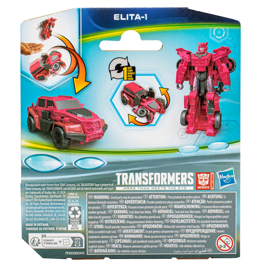 Transformers EarthSpark 1-Step Flip Changer Elita-1 4-Inch Converting Robot Action Figure