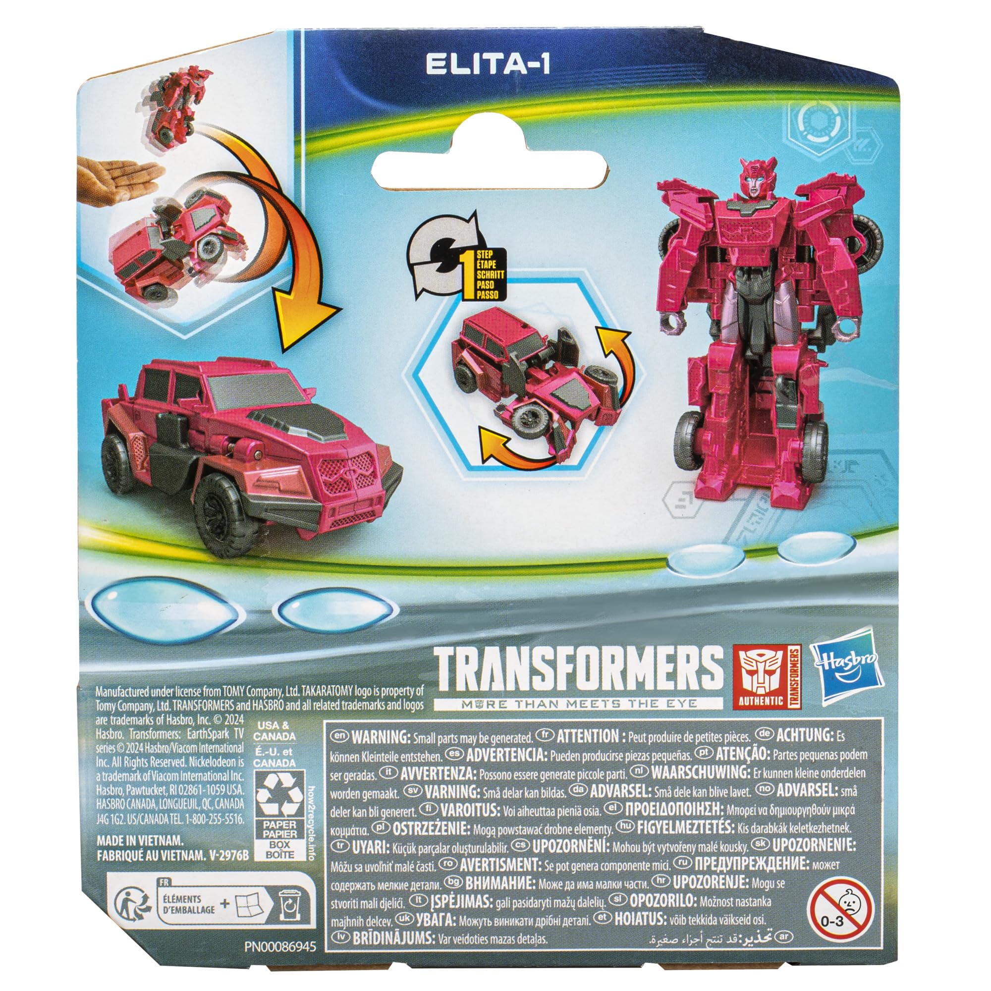 Transformers EarthSpark 1-Step Flip Changer Elita-1 4-Inch Converting Robot Action Figure