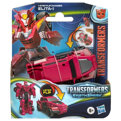 Transformers EarthSpark 1-Step Flip Changer Elita-1 4-Inch Converting Robot Action Figure