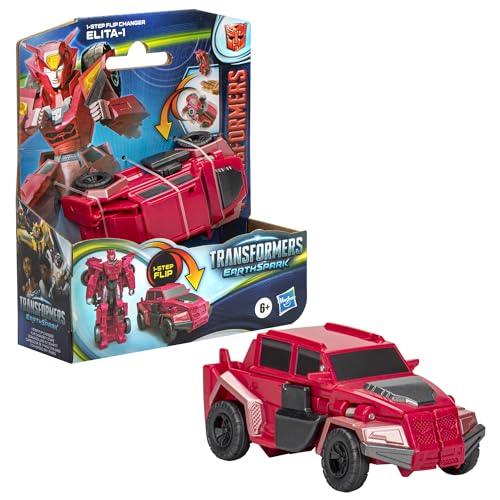 Transformers EarthSpark 1-Step Flip Changer Elita-1 4-Inch Converting Robot Action Figure