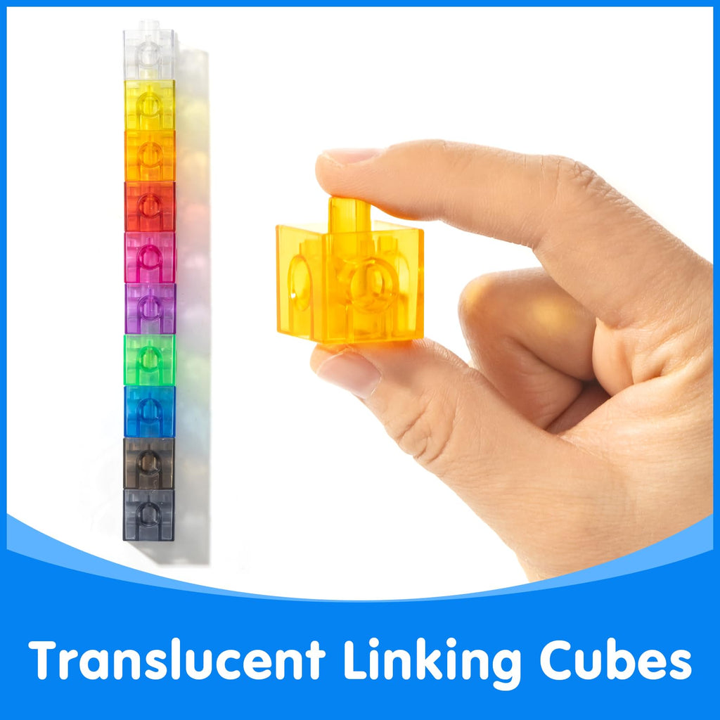 Translucent Linking Cubes – Odoorgames Light Table Manipulatives for Early Math and Creative Play