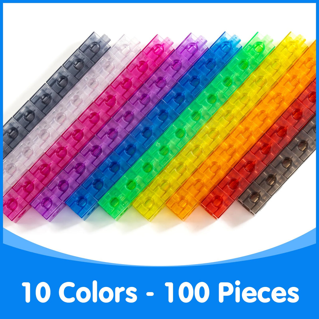 Translucent Linking Cubes – Odoorgames Light Table Manipulatives for Early Math and Creative Play