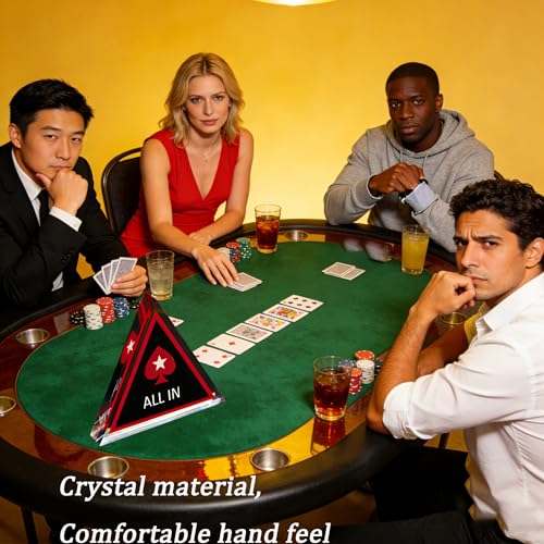 Transparent Crystal Poker Dealer Button & ALL IN Marker Set - Yichageebo