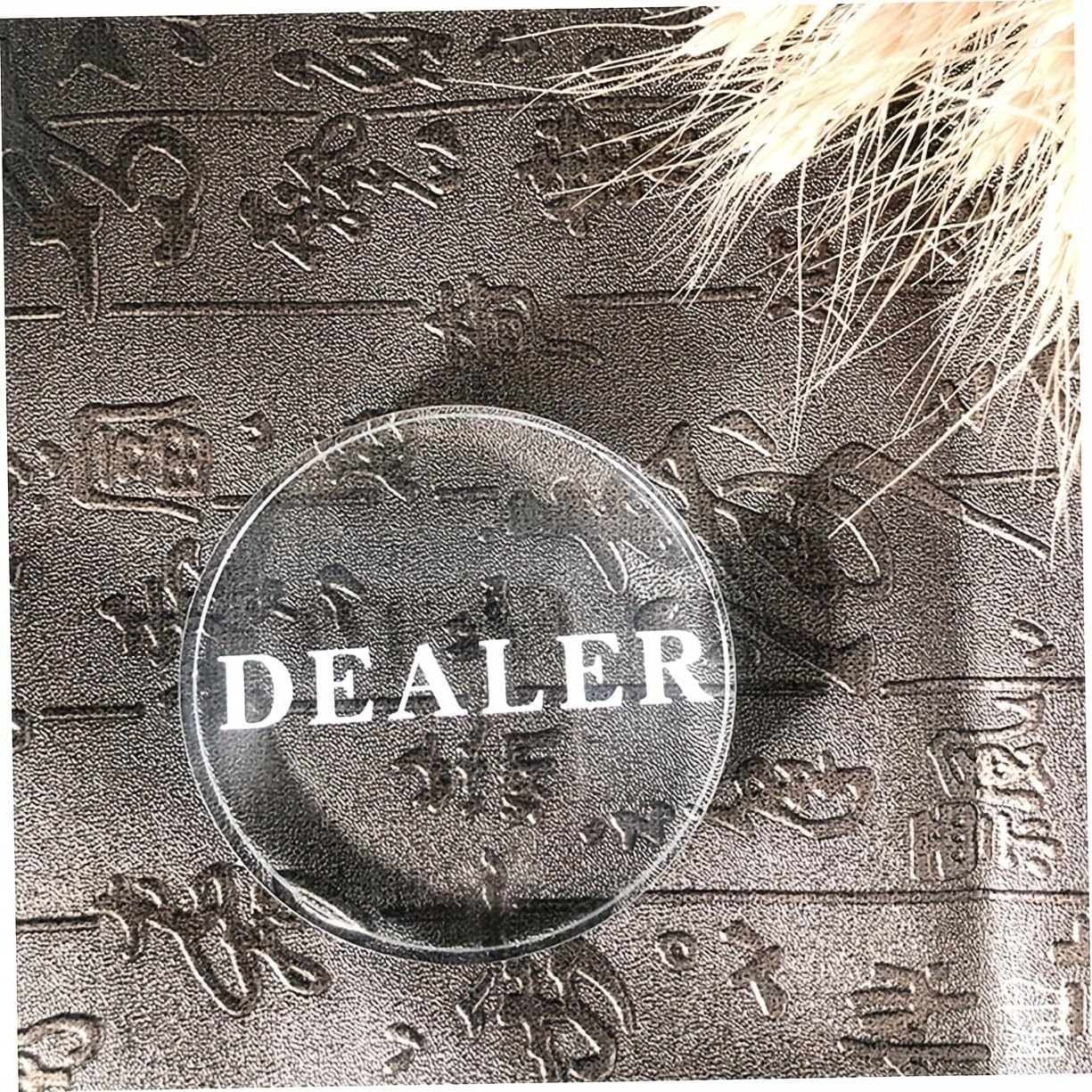 Transparent Crystal Poker Dealer Button & ALL IN Marker Set - Yichageebo