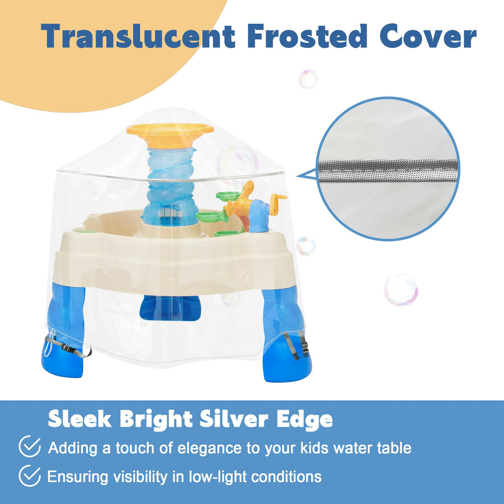 Transparent Water Table Cover for Step2 Splash Pond – Adjustable Drawstring with Buckles