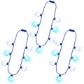 Traplace 3-Pack Christmas Light-Up Necklaces - Blue White Snowflakes, 3 Glow Modes