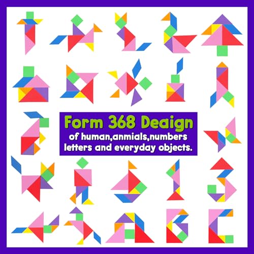 Travel Tangram Puzzle with 2 Magnetic Boards & 368 Patterns – STEM Game for Kids and Adults