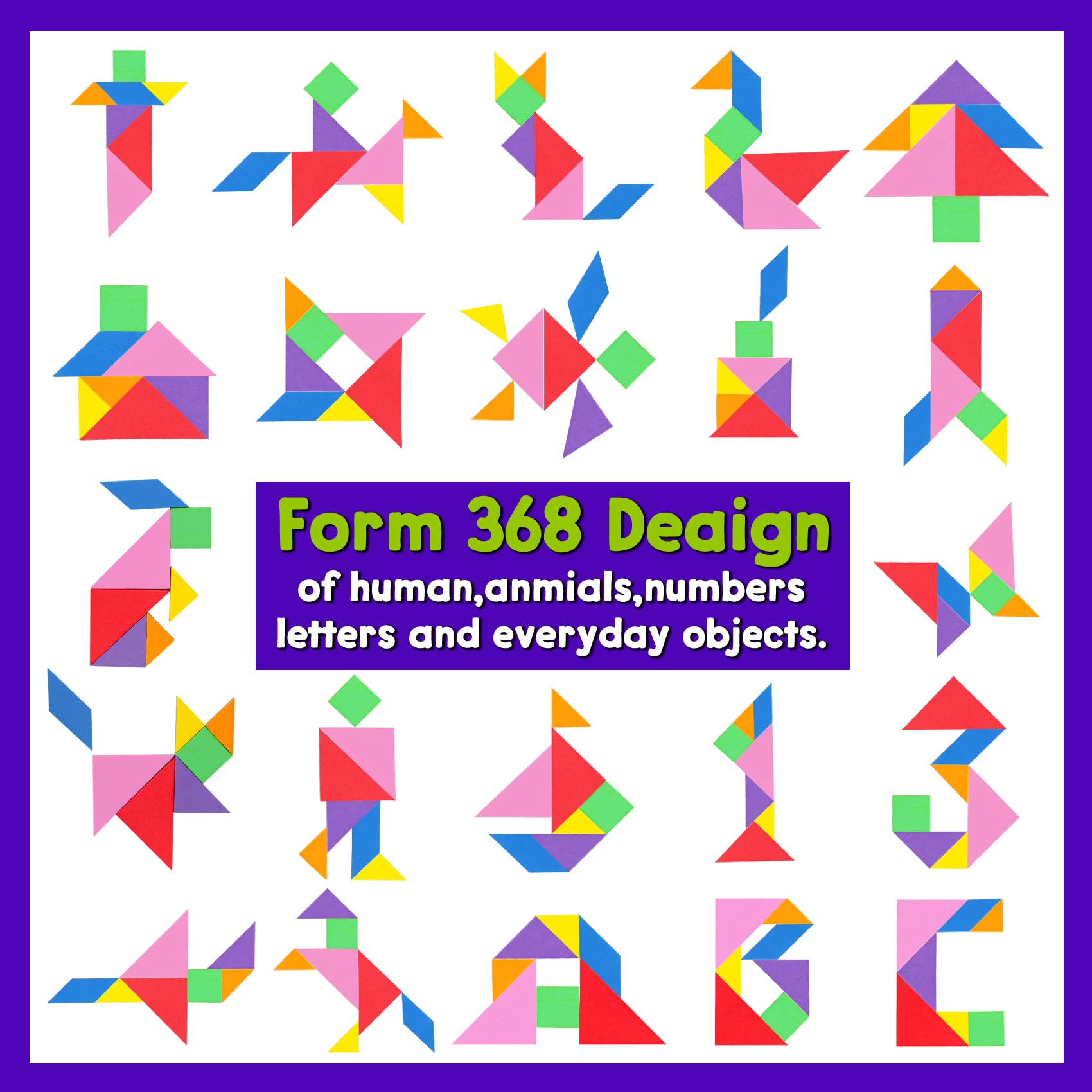 Travel Tangram Puzzle with 2 Magnetic Boards & 368 Patterns – STEM Game for Kids and Adults