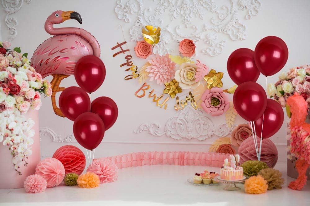 Treasures Gifted 36-Pack Metallic Burgundy Balloons 12 Inch – Includes Ribbon, Thicker Latex